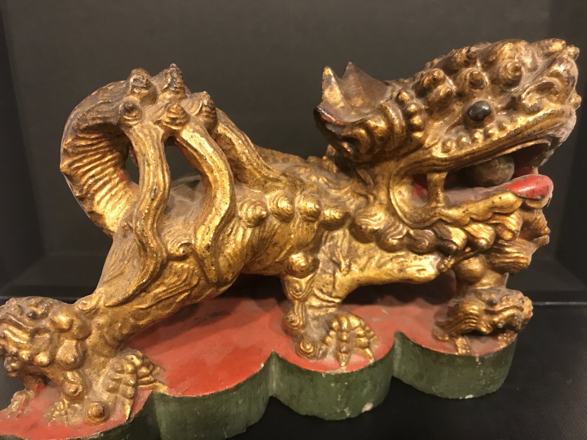 Dragon / Fô Dog In Stone- China XIX Eme (the Female)-photo-4