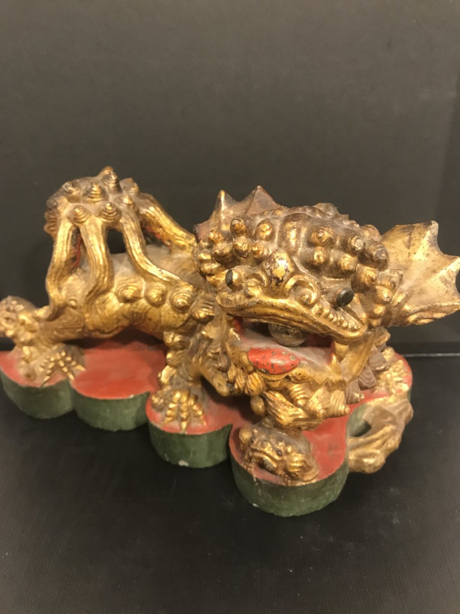 Dragon / Fô Dog In Stone- China XIX Eme (the Female)