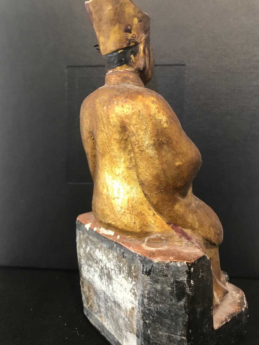 Statuette Of Sage Or Dignitary/china XIX Eme-photo-1