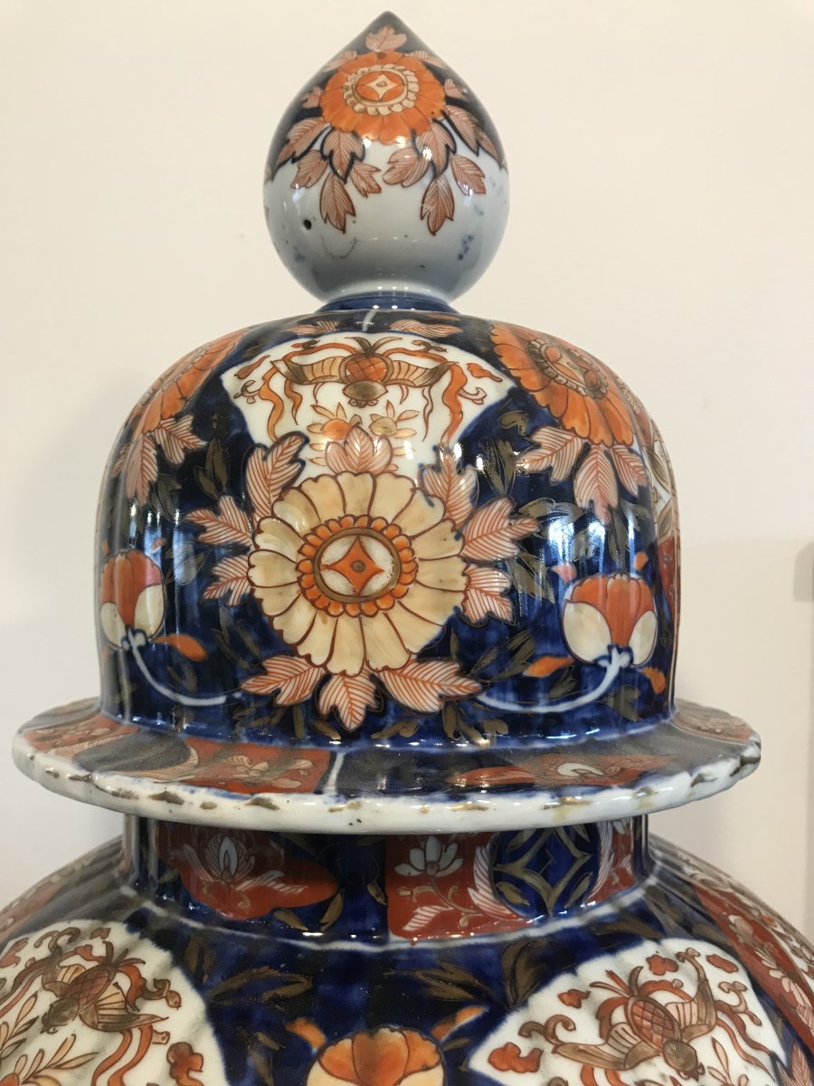 Grand Vase/ Pot Couvert Imari XIX Eme -photo-3