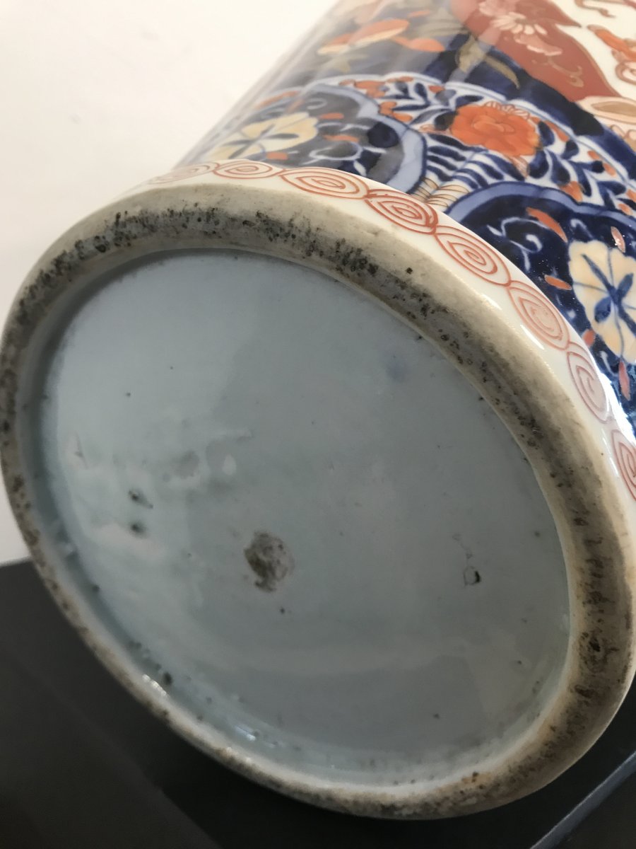 Grand Vase/ Pot Couvert Imari XIX Eme -photo-4
