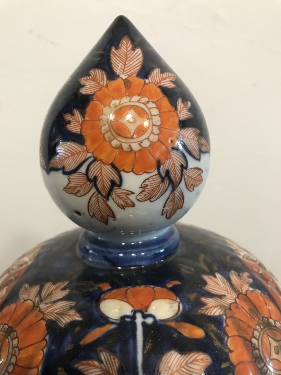 Grand Vase/ Pot Couvert Imari XIX Eme -photo-1