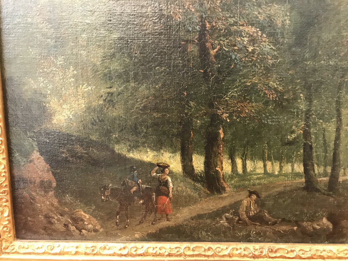 Oil On Canvas / Country Painting XIX Eme Goût Barbizon-photo-2