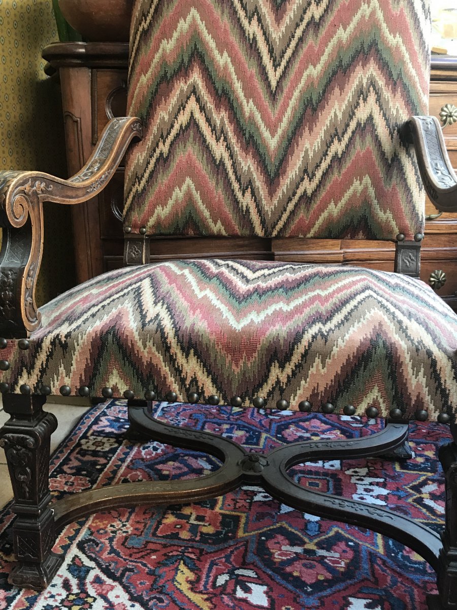 Fauteuil Louis XIV dans le goût du debut XVIII eme -photo-1