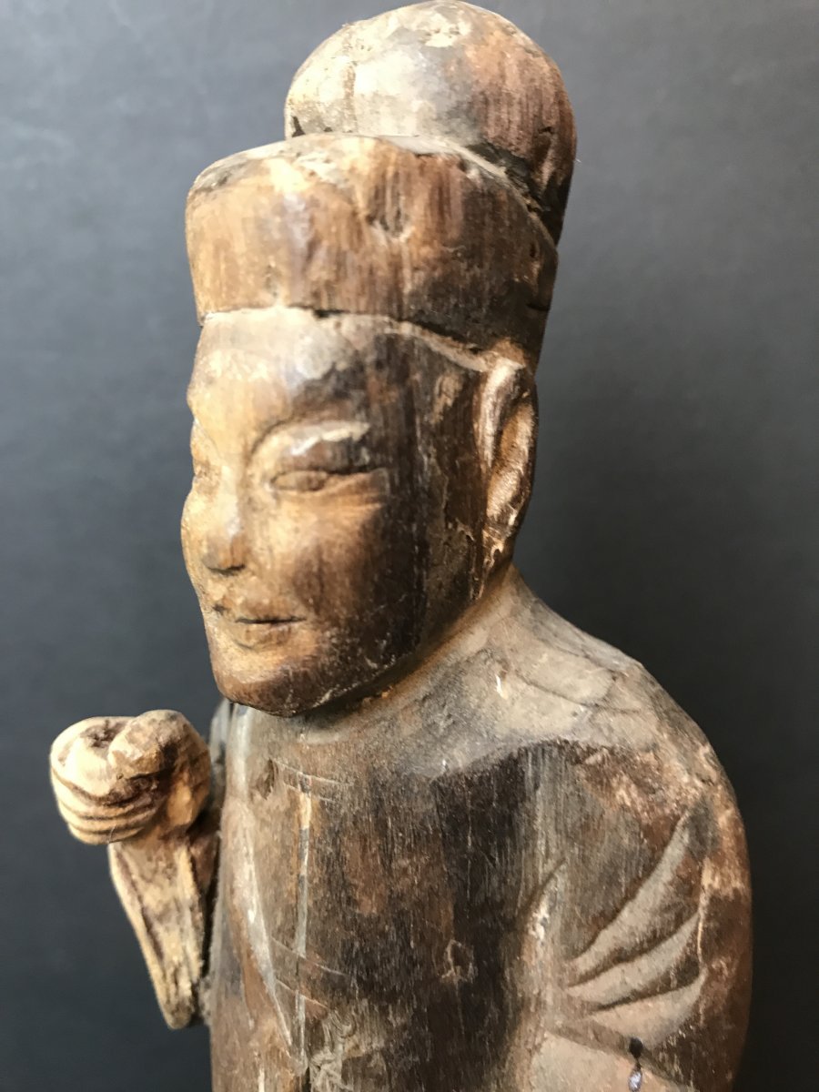 Taoist Asian Character In Wood XIX Eme-photo-1