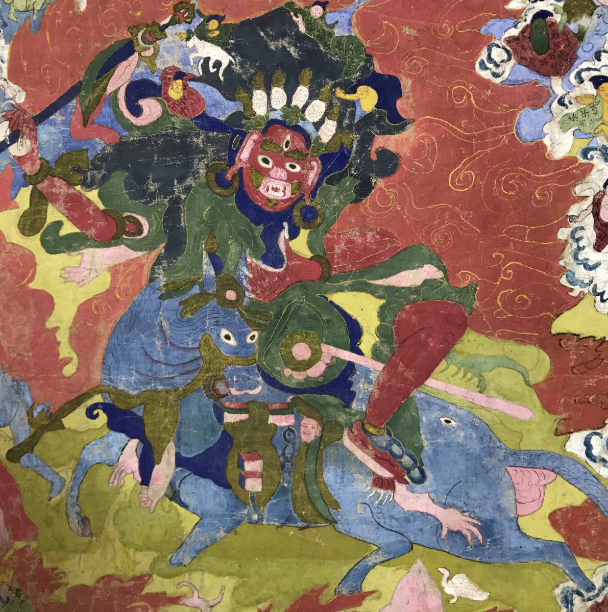 Tibetan Canvas Painting XIX Eme-photo-3