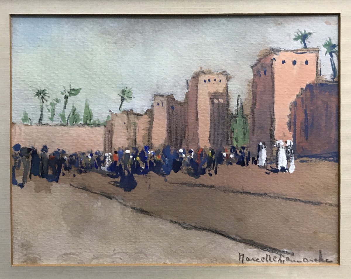 Painting On Paper Ramparts North Africa Year 50/60-photo-2
