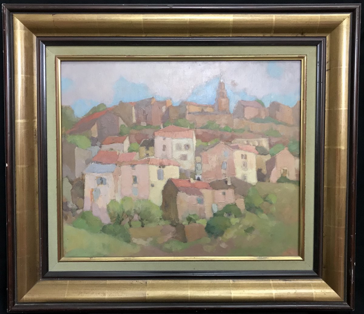 Peinture Sur Carton Village De Camares Septembre 1935