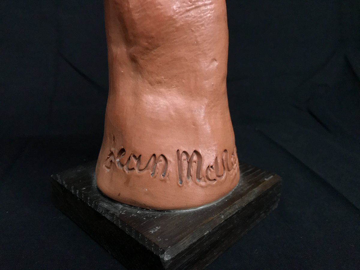 Terracotta Sculpture Hand By Jean Marais (1913-1998) French Artist-photo-4