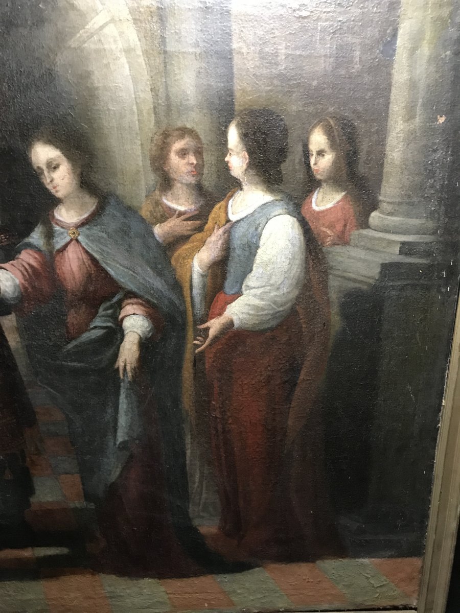 Important Painting XVII Eme The Marriage Of Mary-photo-3