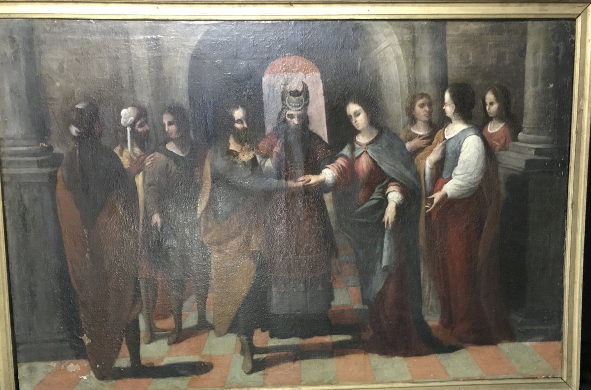 Important Painting XVII Eme The Marriage Of Mary