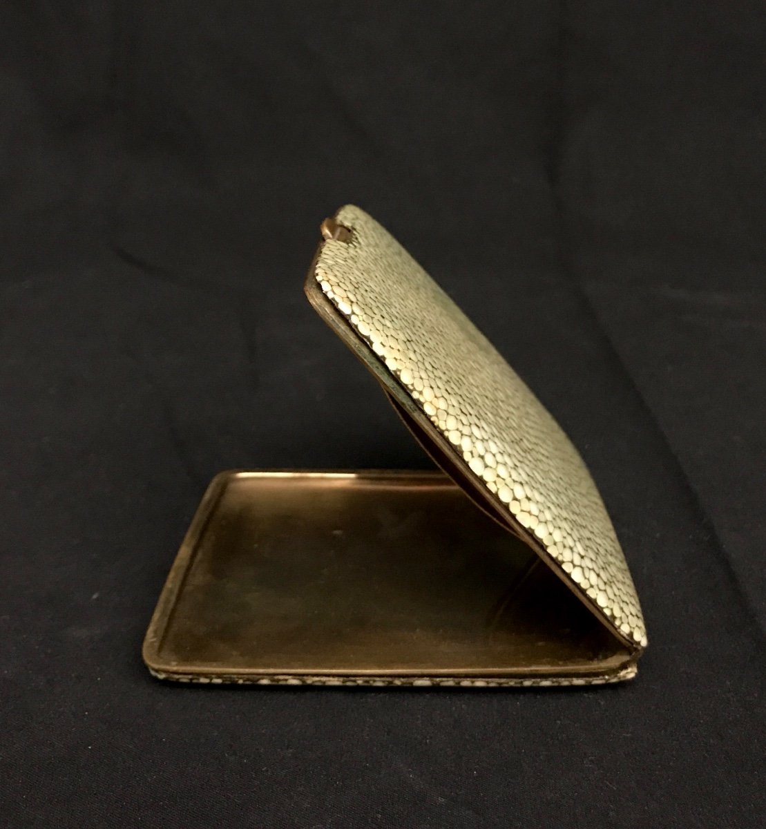 50s English Cigarettes Case Covered With Shagreen-photo-2