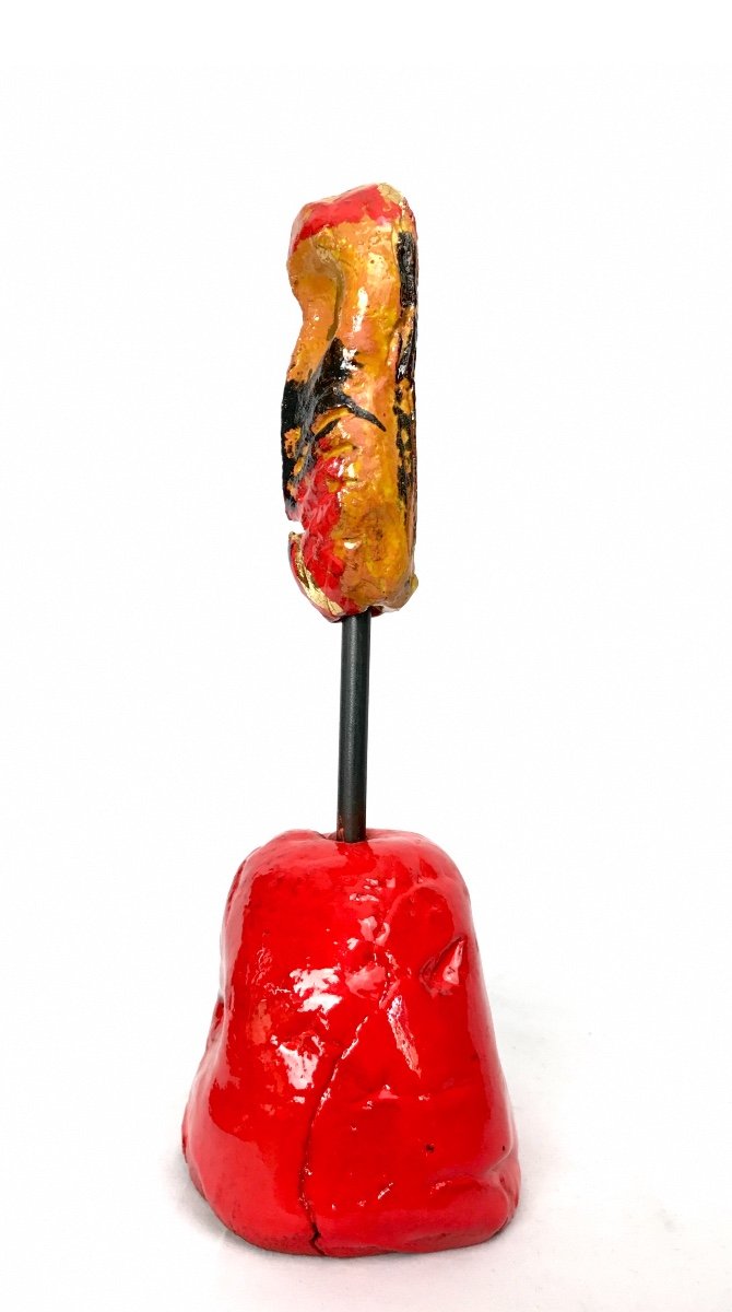 Mask Statuette By Van Lith-photo-2