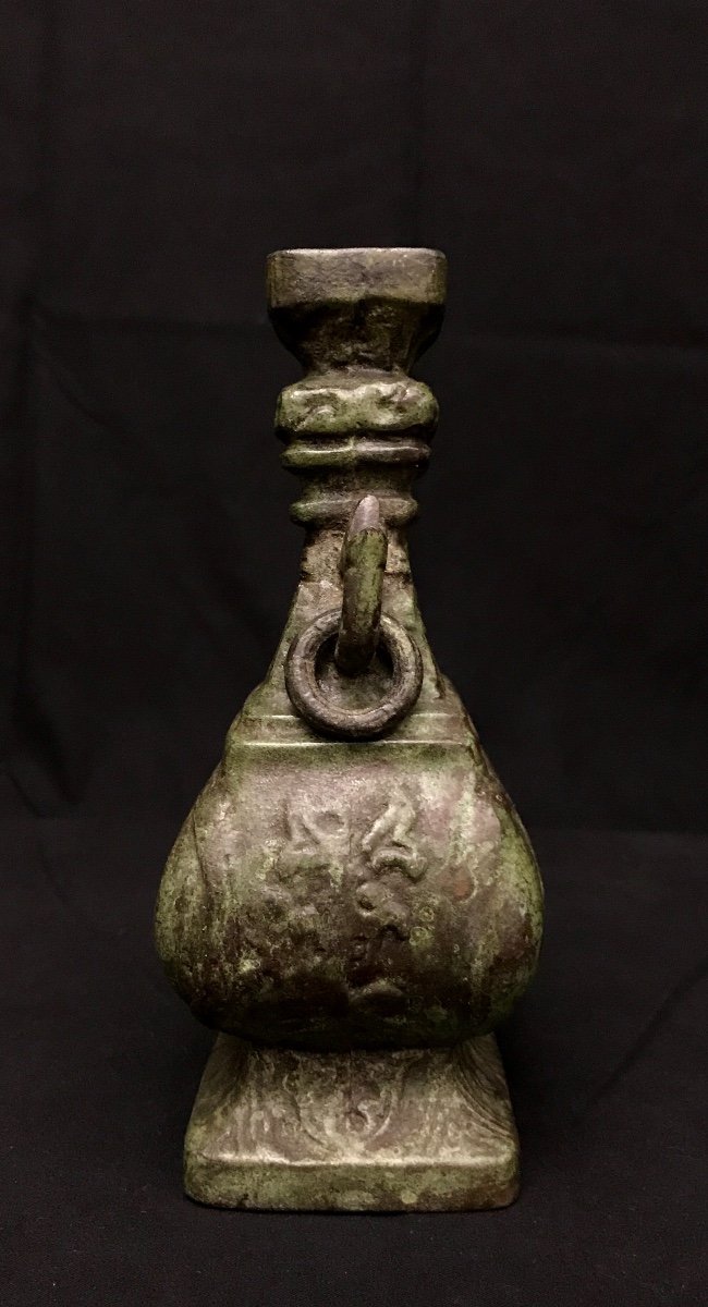 Vase En Bronze Chinois Dans Le Goût Des Bronzes Archaïques.-photo-4
