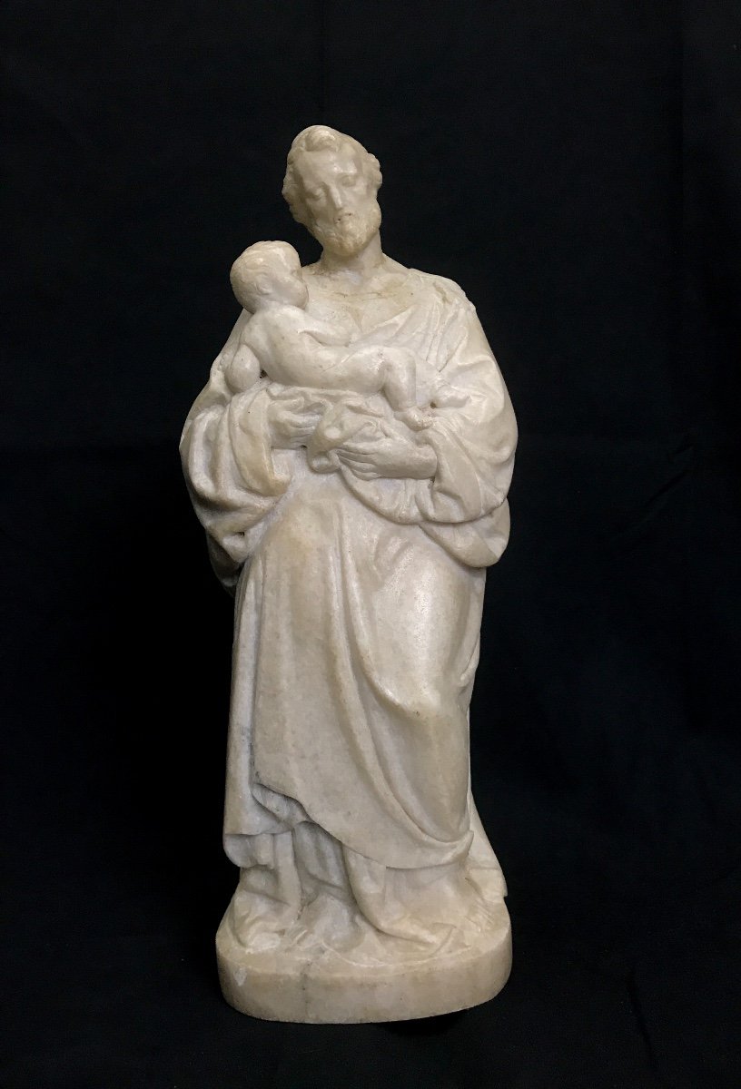 Sculpture représentant un  personnage à l'Antique Marbre de Carrare Italie XVII Eme
