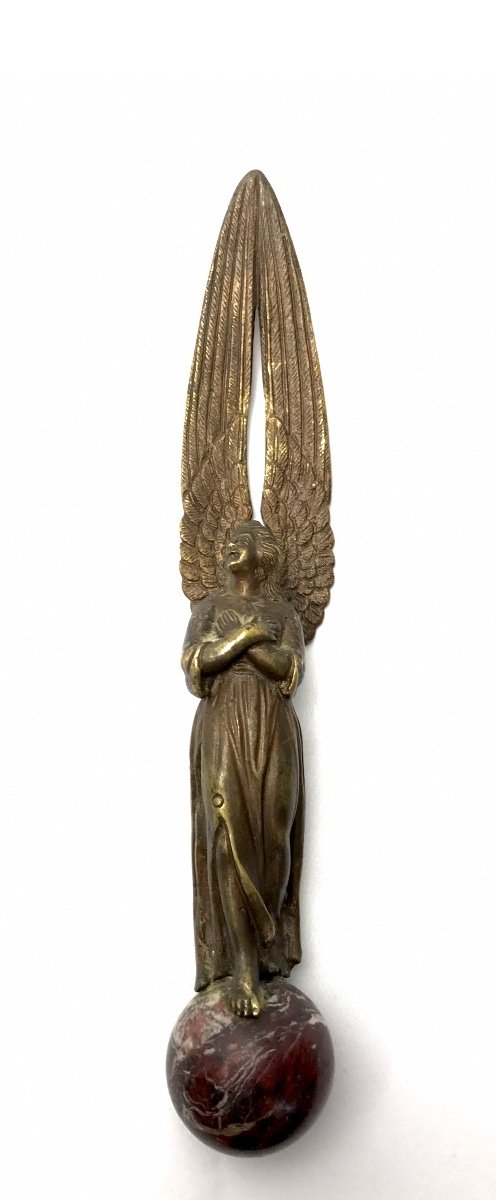 Bronze Angel Statuette XIX Eme-photo-1