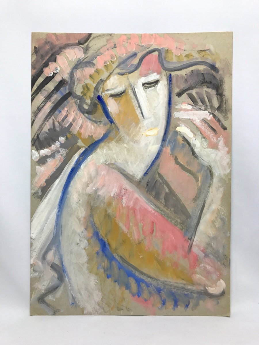 Painting Of Young Woman In The Colors 50/60’s