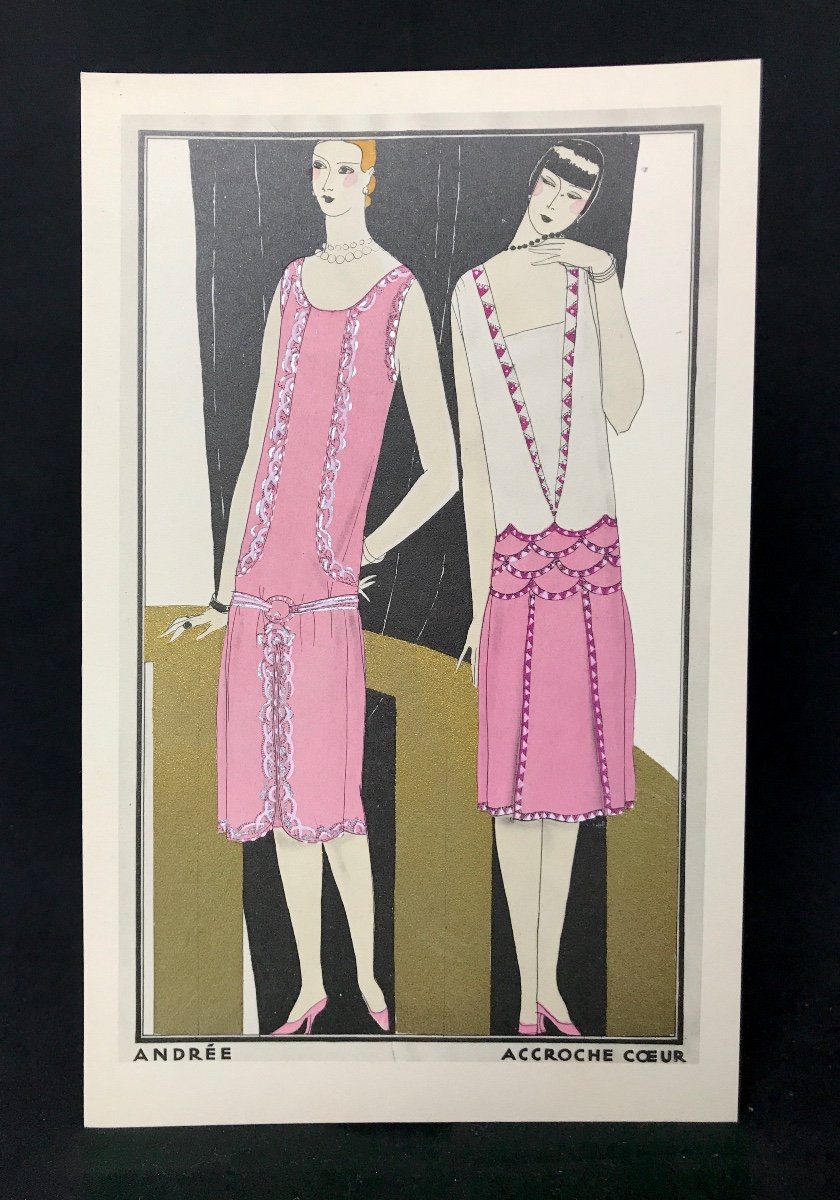 Rare Complete Catalog Of 20 Sketches Of A Collection Of Evening Dresses-photo-4