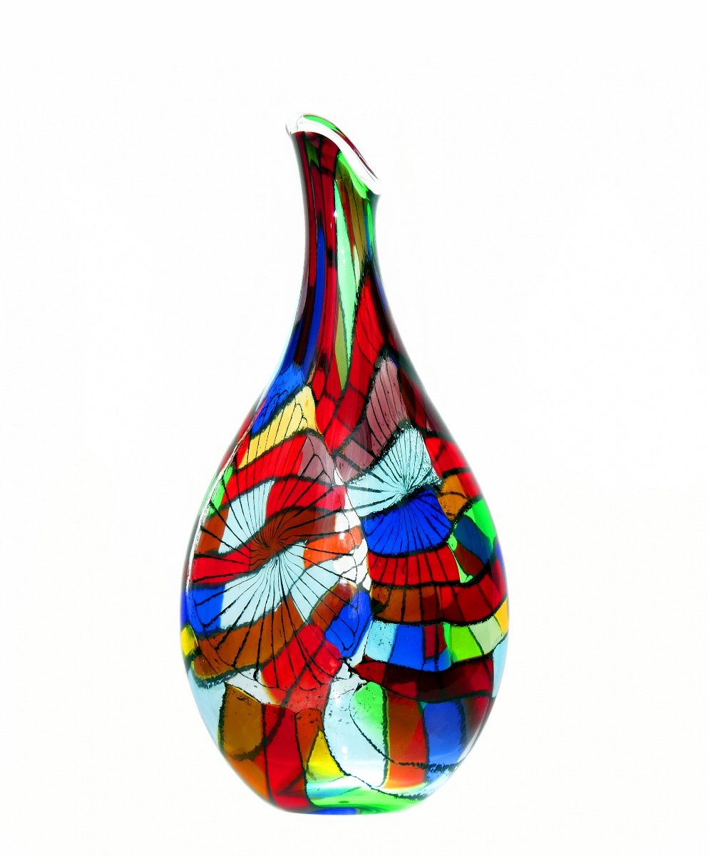 Important Vase De Murano En Hommage à Miró-photo-4