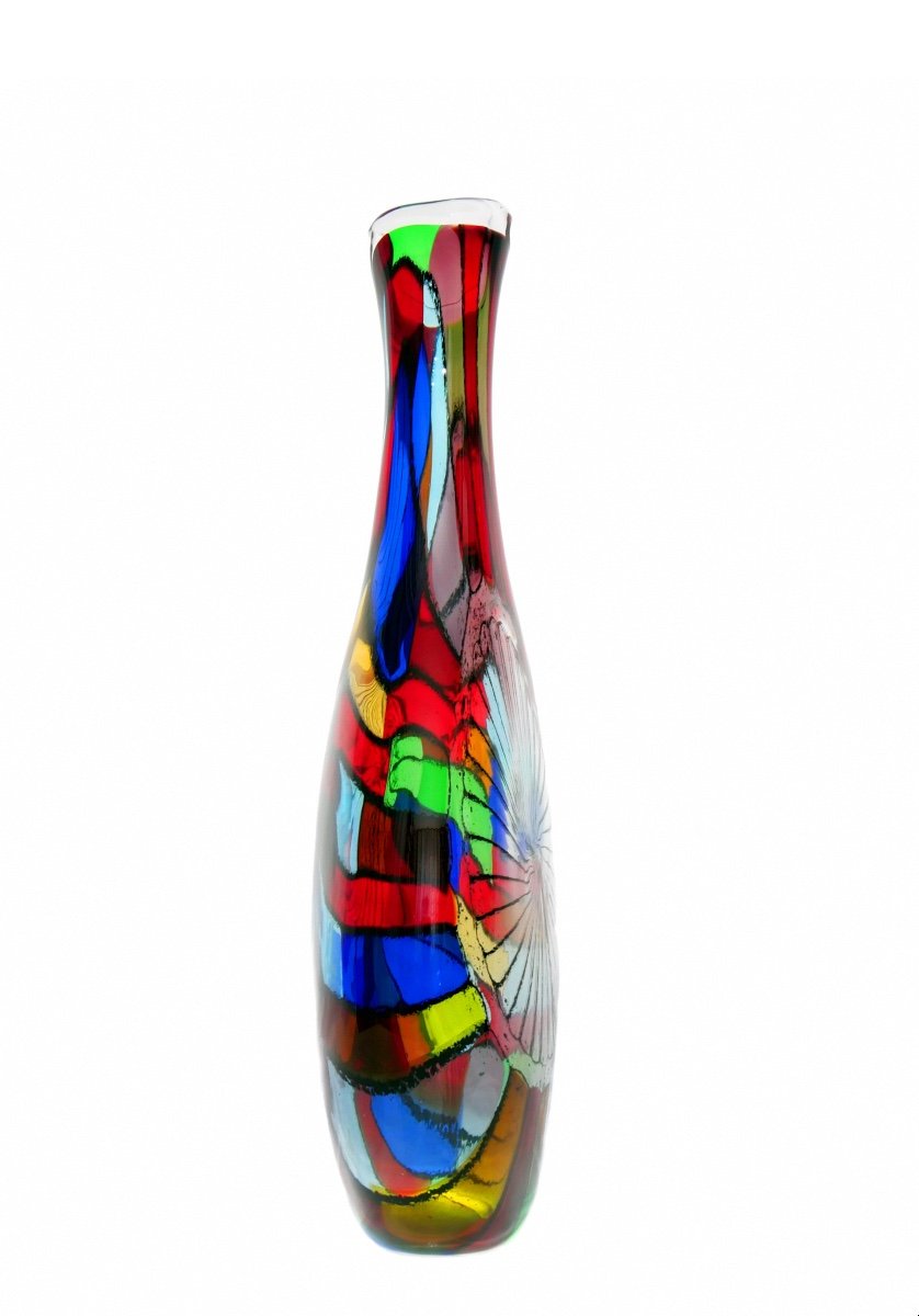 Important Vase De Murano En Hommage à Miró-photo-1