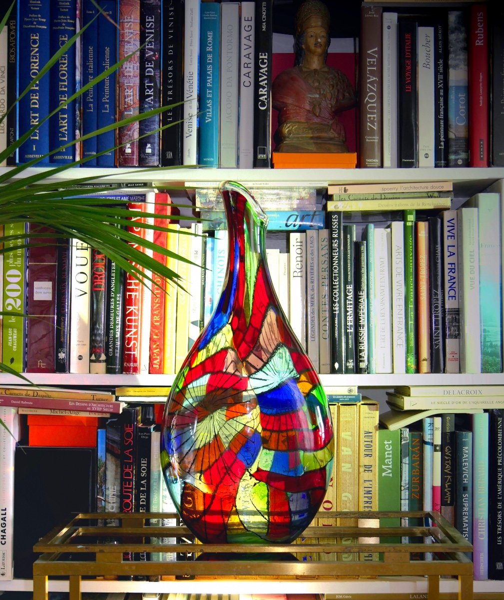 Important Vase De Murano En Hommage à Miró-photo-2