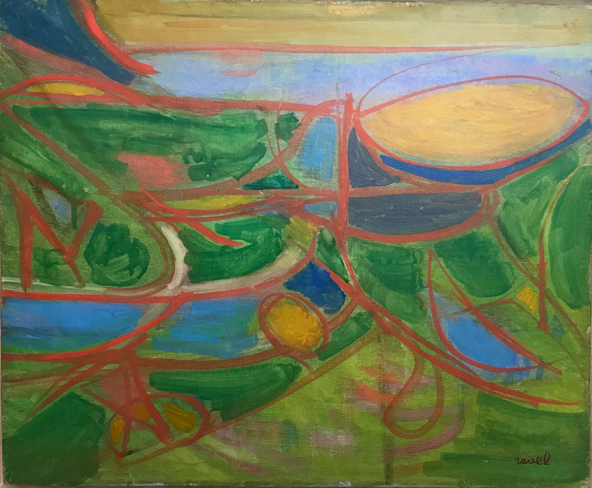 Peinture Abstraite Huile Sur Toile Par Ravel -photo-2