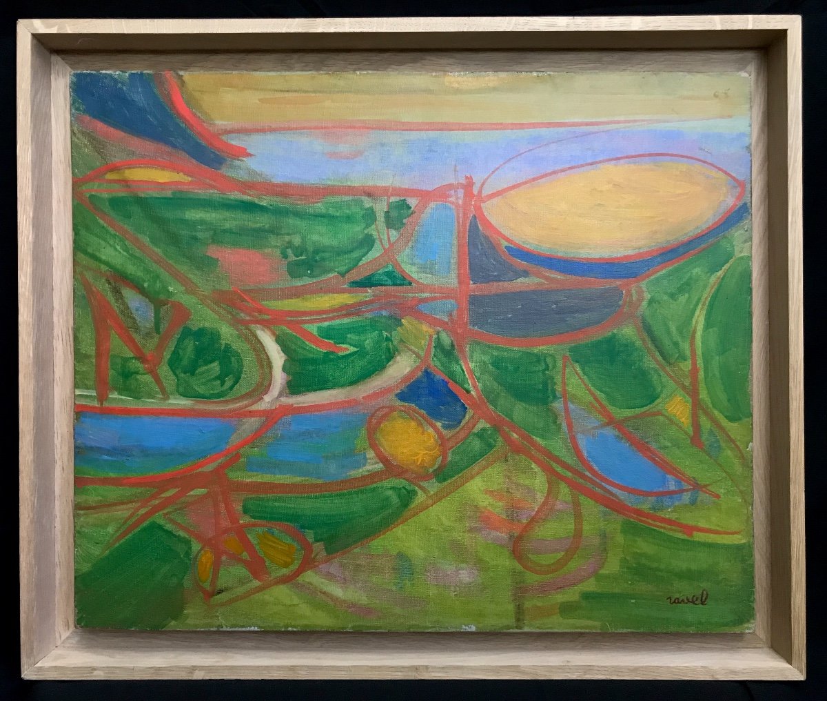 Peinture Abstraite Huile Sur Toile Par Ravel 