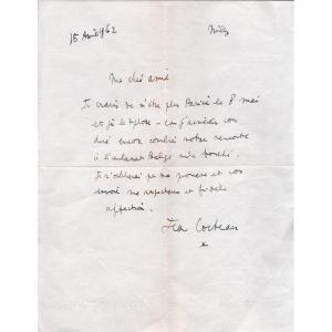 Lettre Autographe de Jean Cocteau