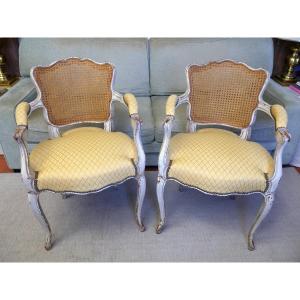 Pair Of French Louis XV Style Convertible Armchairs