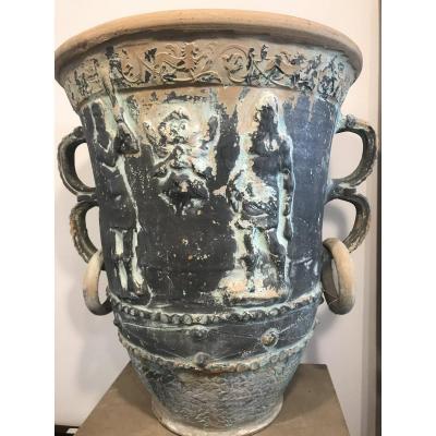 Paire De Vase En Terre Cuite à l'Antique