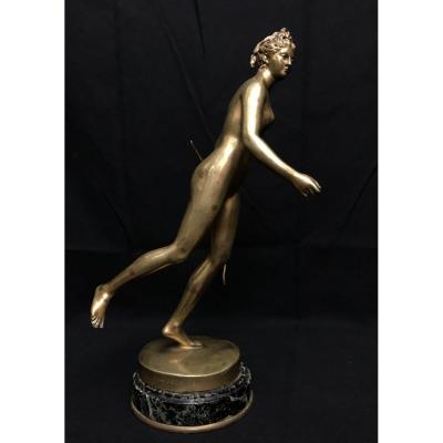 Gilt Bronze Of Diane Chasseresse By Houdon