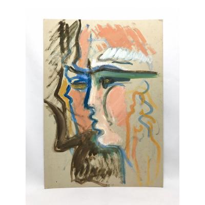 Peinture Profil Aux Couleurs Années 50/60