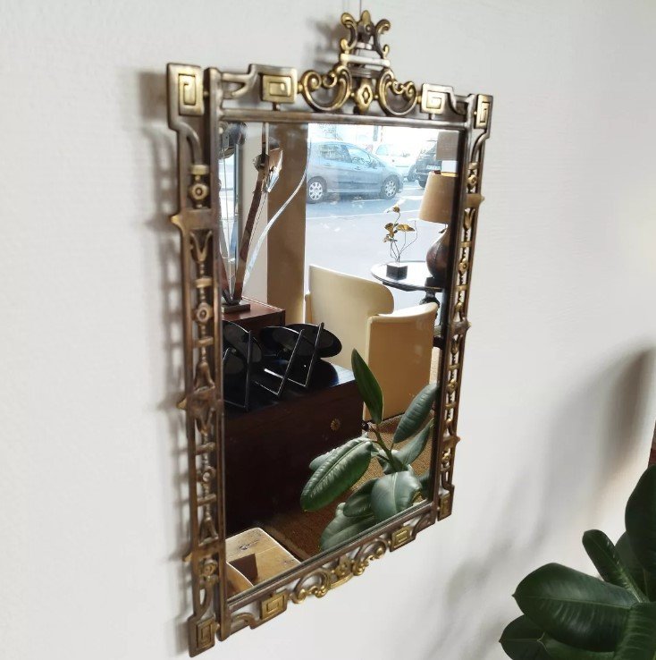 Petit Miroir En Laiton Ou Bronze-photo-3