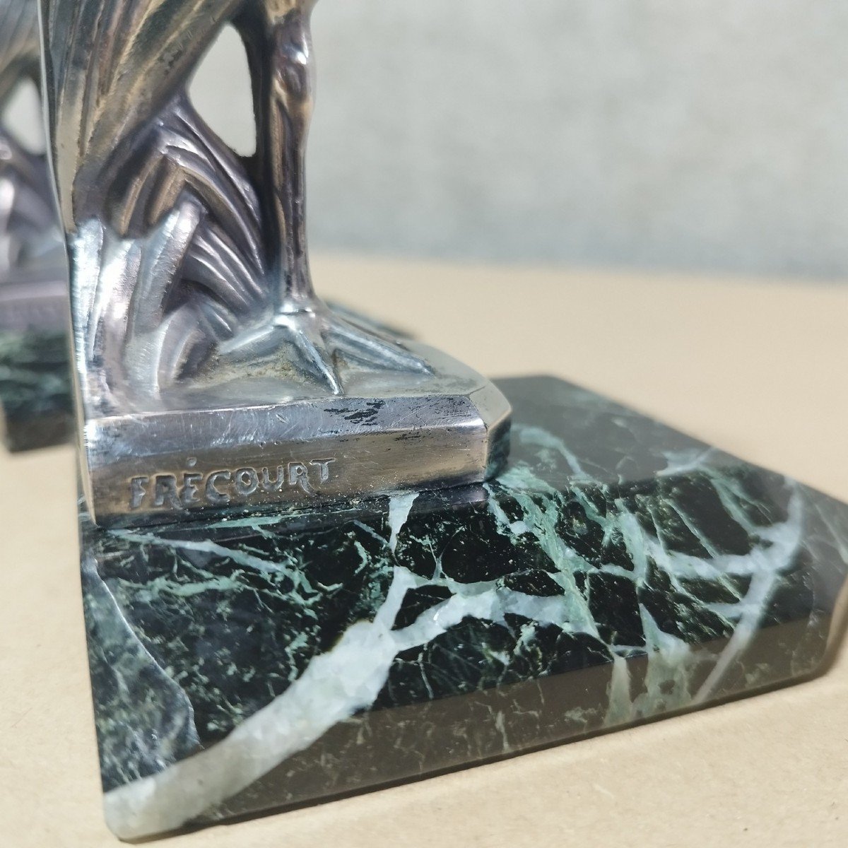 Pair Of Art Deco Silver Metal Bookends By Maurice Frécourt-photo-2