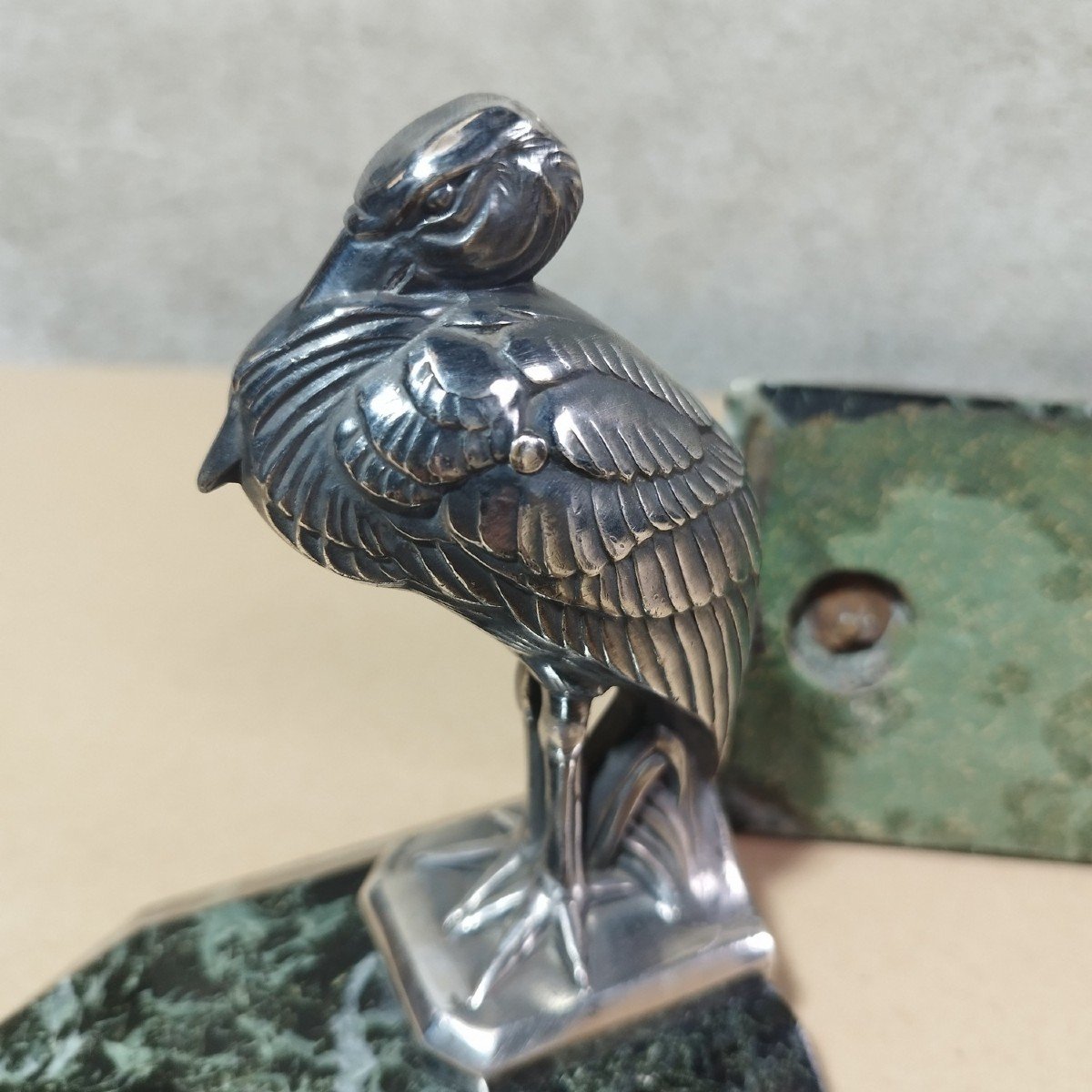 Pair Of Art Deco Silver Metal Bookends By Maurice Frécourt-photo-3
