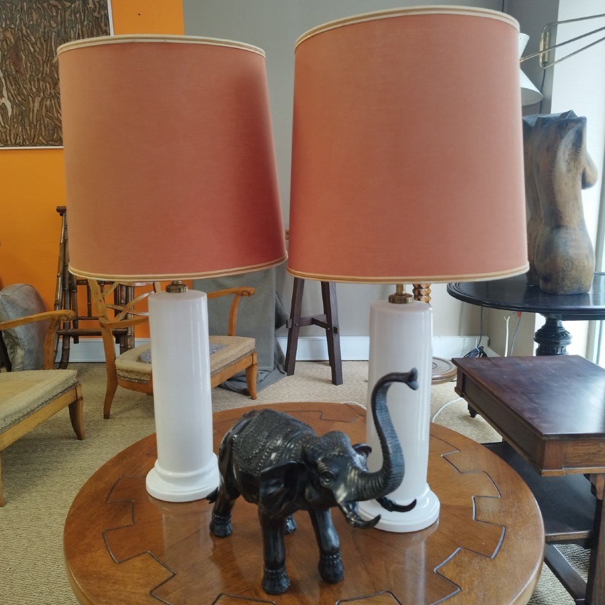 Pair Of Lamps Attributed To Jean Roger-photo-2