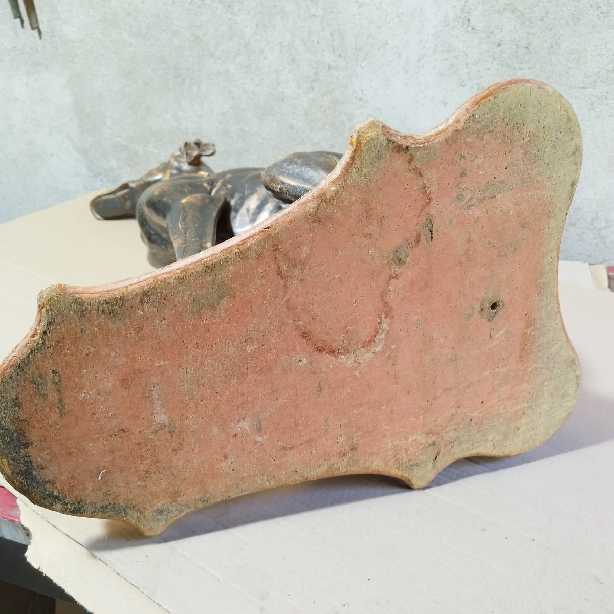 Lévrier en bois et gesso, Italie début XXème.-photo-8