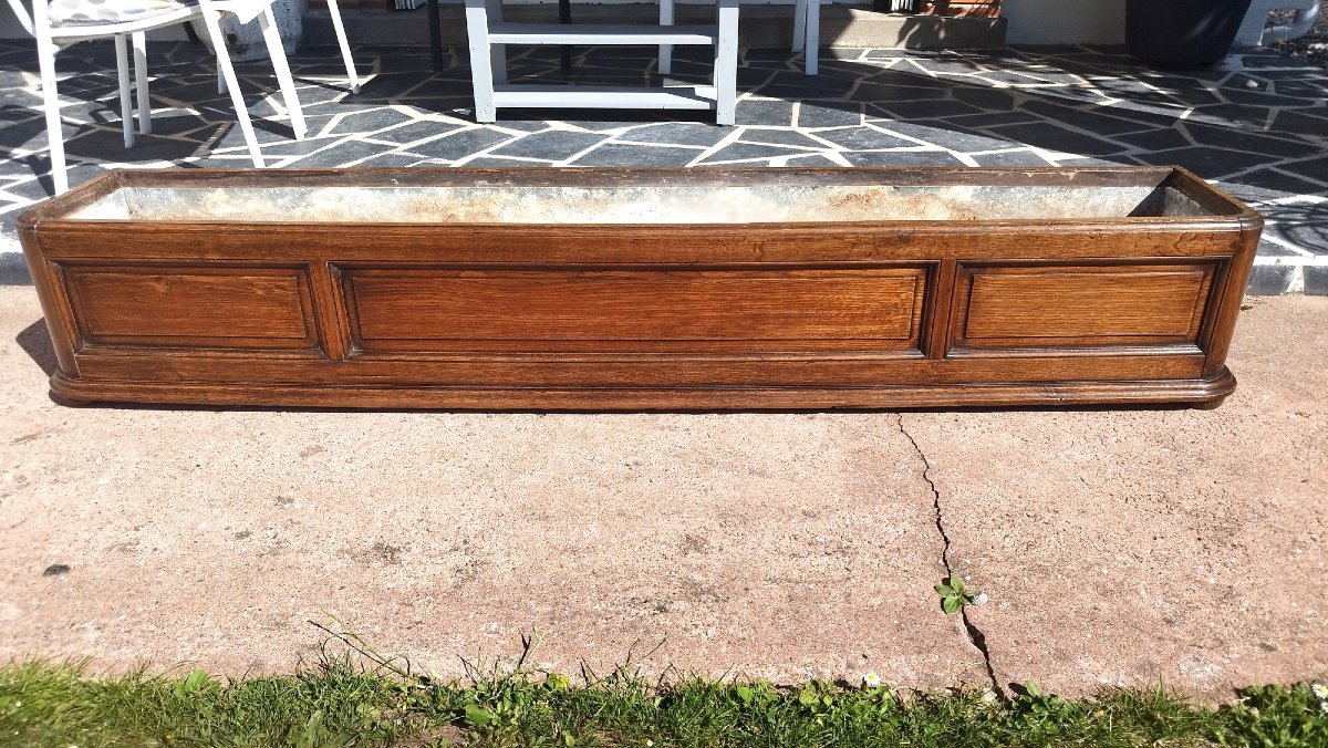Large Oak Planter From The Late 19th Century-photo-3