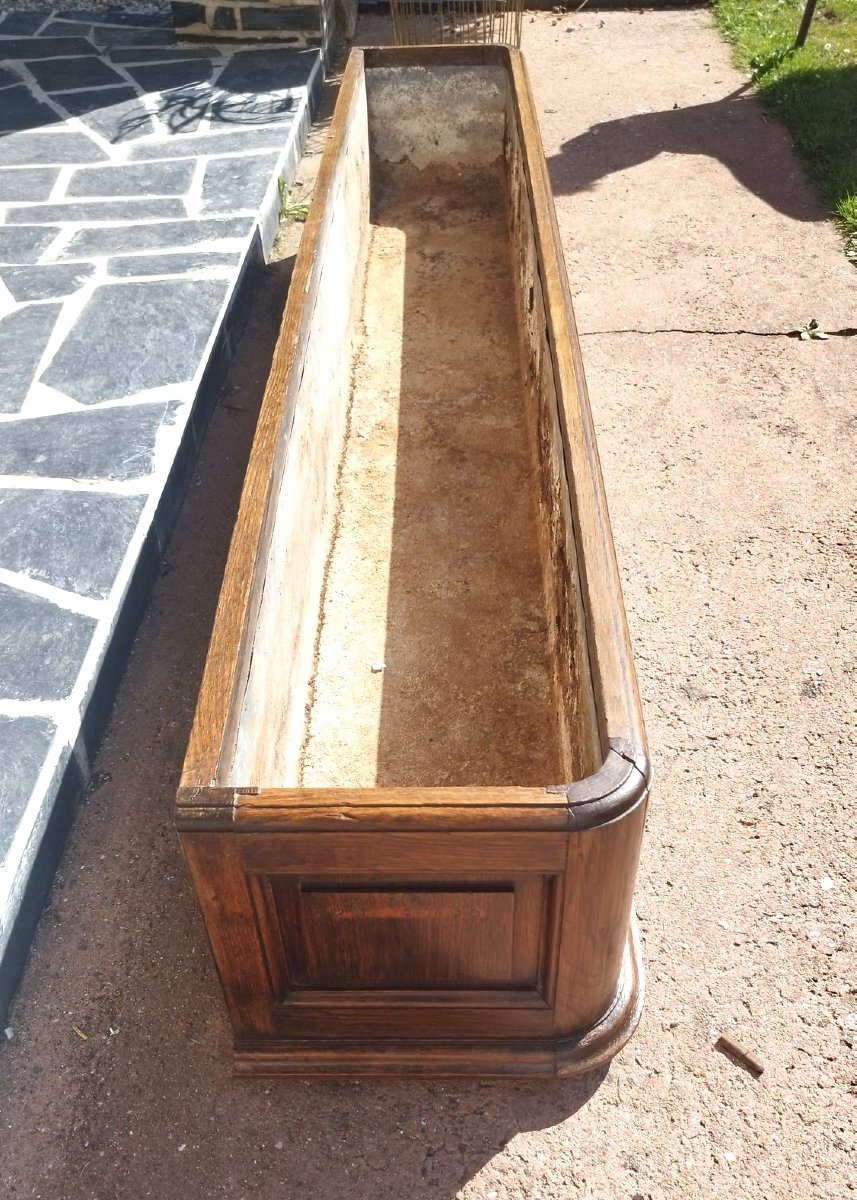 Large Oak Planter From The Late 19th Century-photo-2