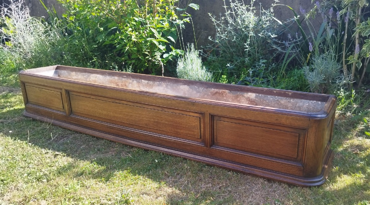 Large Oak Planter From The Late 19th Century