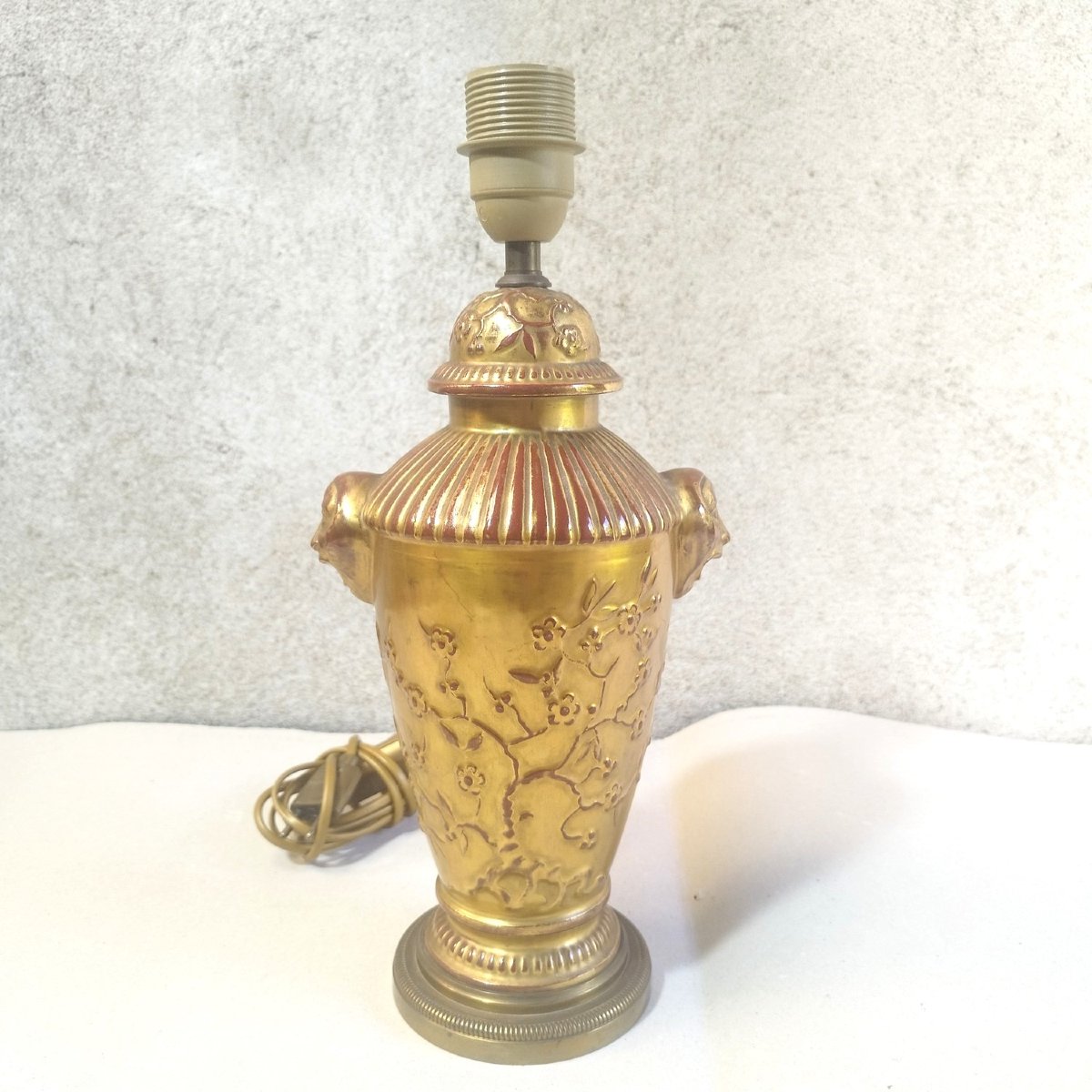 Lampe en porcelaine et bronze, autour de 1900-photo-1