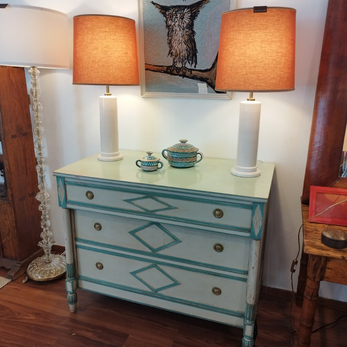 Painted Neoclassical Chest Of Drawers, Circa 1940 -photo-2