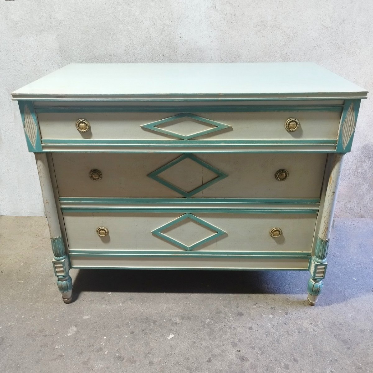 Painted Neoclassical Chest Of Drawers, Circa 1940 -photo-3