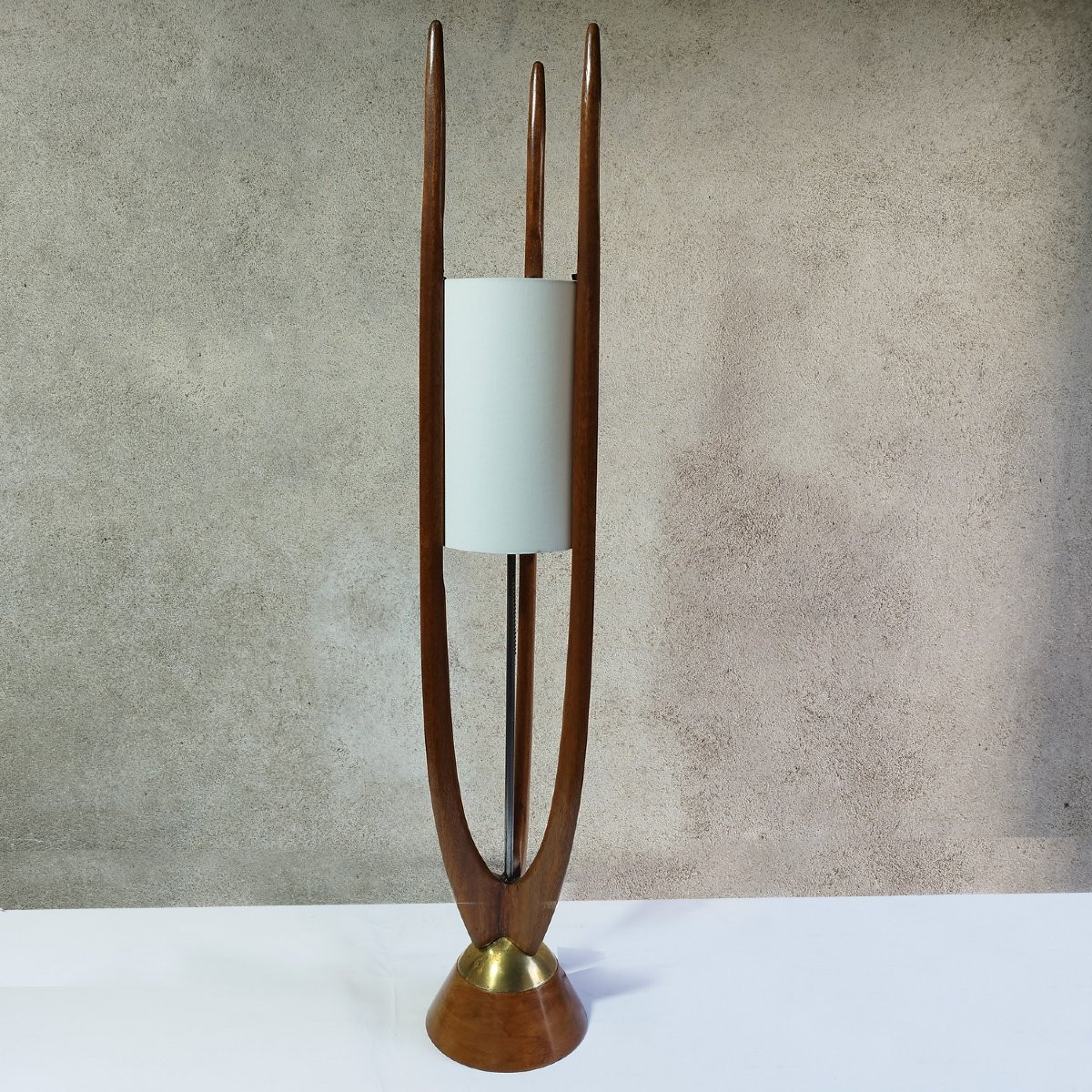 Sculptural Walnut Lamp By Modeline, Usa, 1960-photo-3