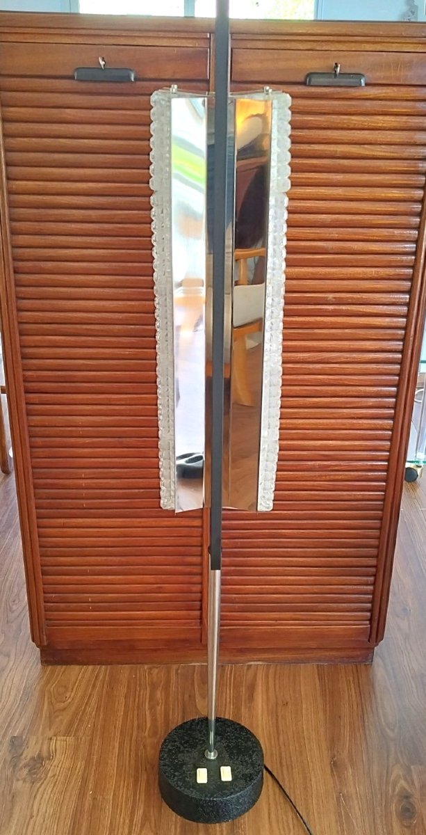 Steel And Glass Brick Floor Lamp, 1960-photo-3