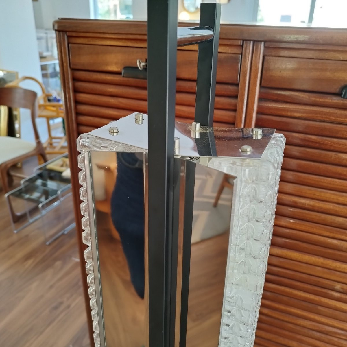 Steel And Glass Brick Floor Lamp, 1960-photo-3