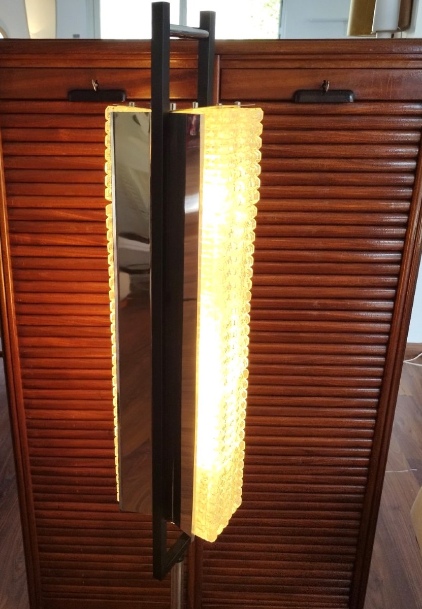 Steel And Glass Brick Floor Lamp, 1960-photo-5