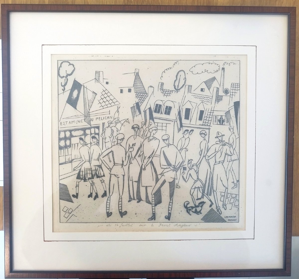 July 14th On The English Front, Etching By Jean-emile Laboureur-photo-4