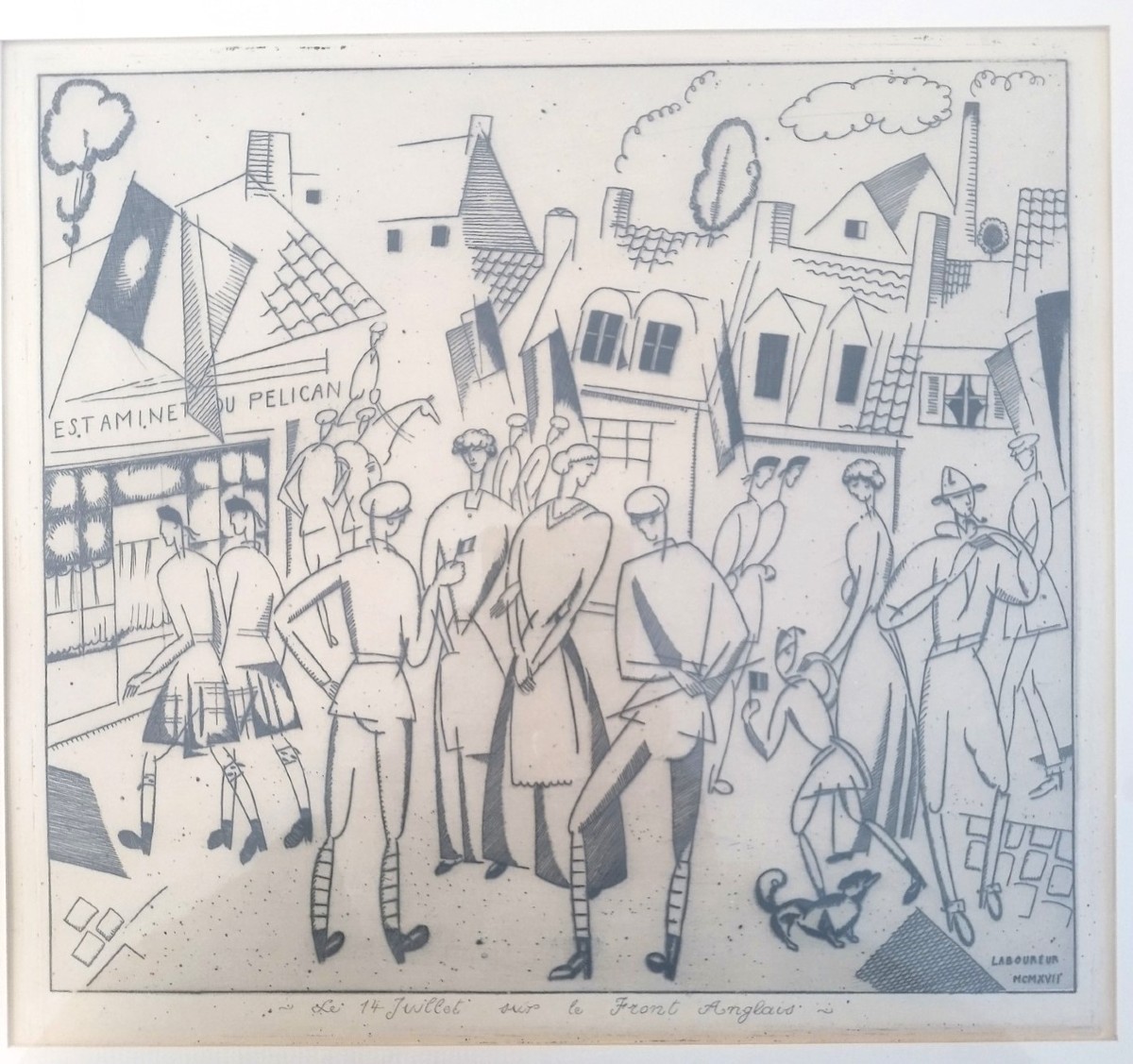 July 14th On The English Front, Etching By Jean-emile Laboureur