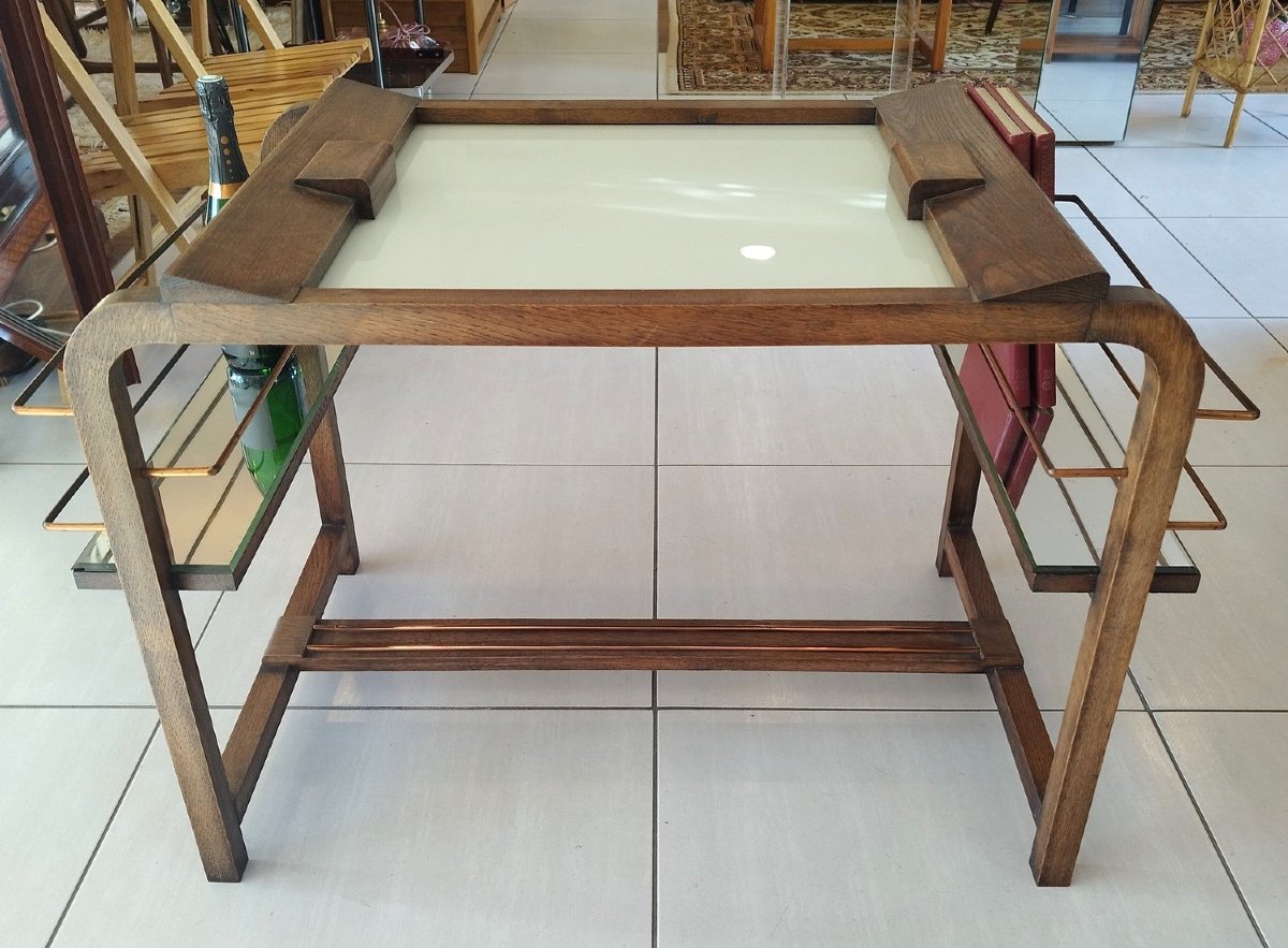 Guéridon en chêne, années 50-photo-4